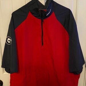Nike UGA Georgia Bulldogs Black and Red Short Sleeve Windbreaker XXL